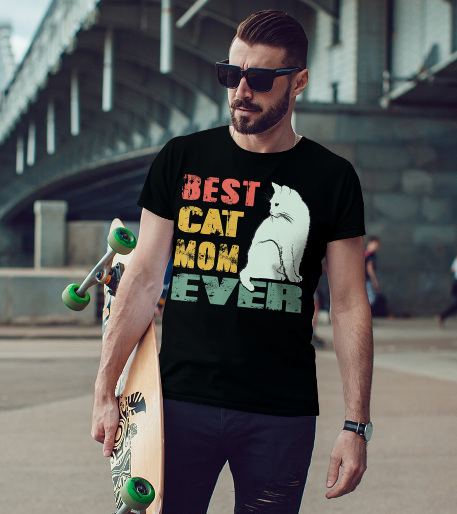 Best Cat Mom Ever Vintage Cat Mother T-Shirt