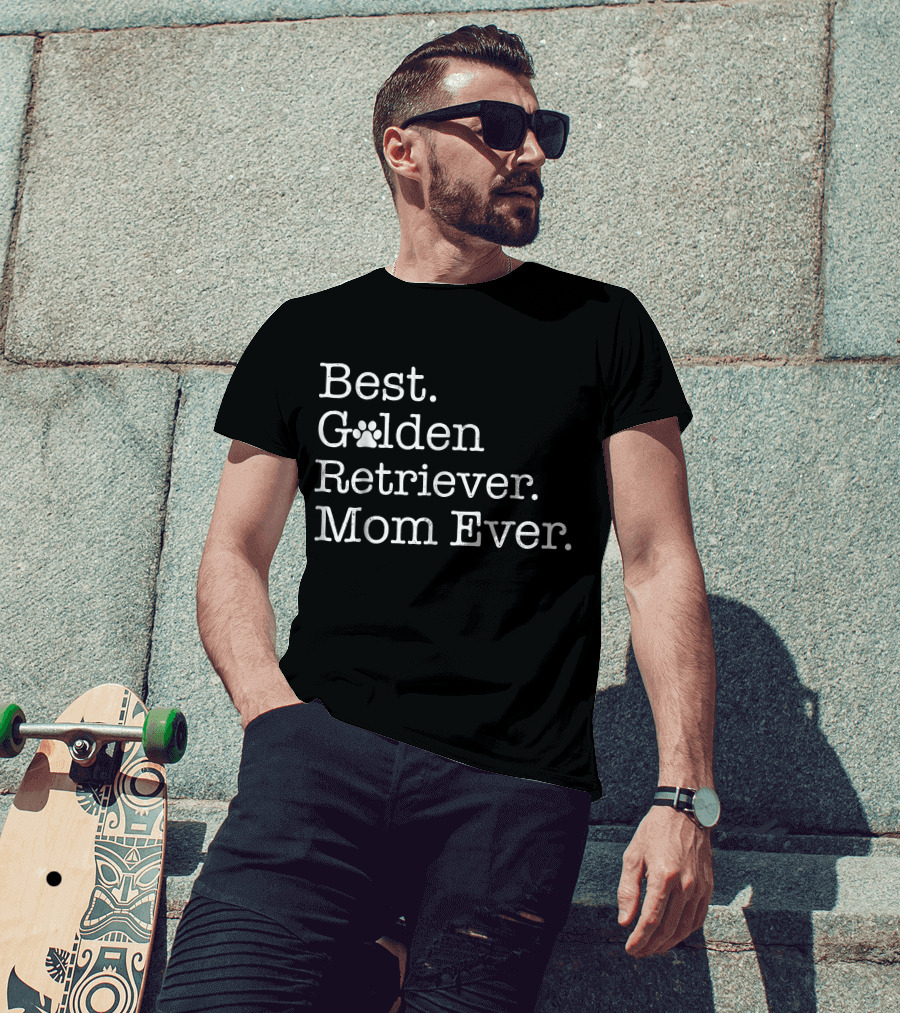 Best Golden Retriever Mom Ever With Paw Prints T-Shirt