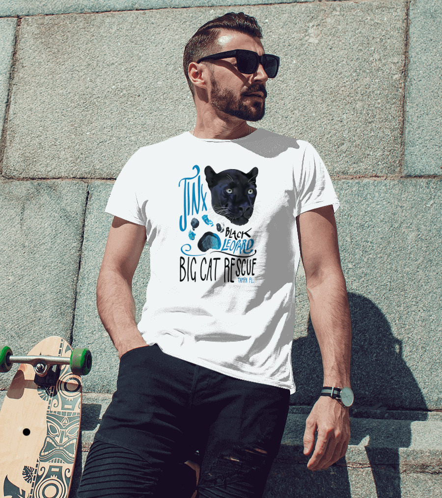 Jinx Black Leopard Big Cat Rescue Tampa FL T-Shirt