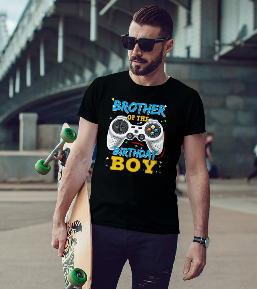 Brother Of The Birthday Boy Video Game Controller T-Shirt