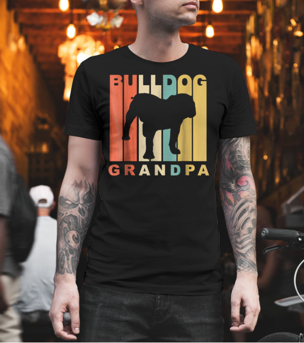 Bulldog Grandpa Mens Style Dog Grand T-Shirt Bulldog Grandpa Mens Style Dog Grand T-Shirt