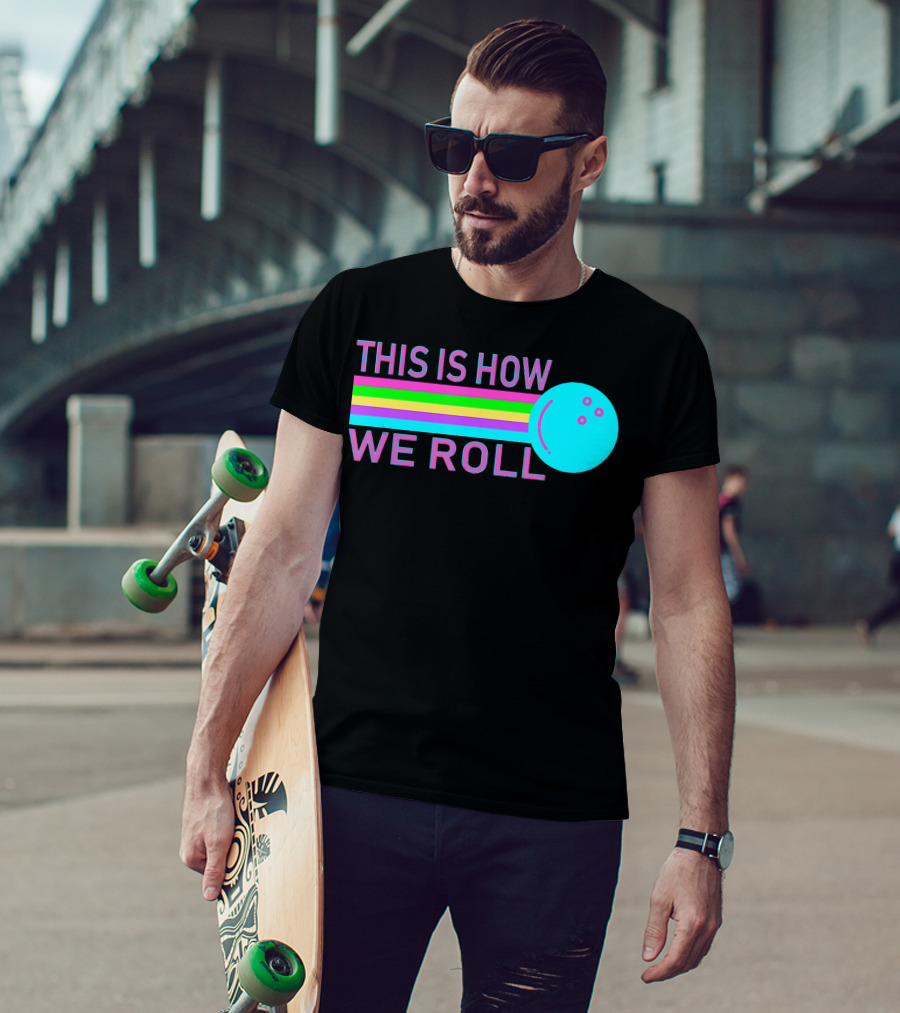 This Is How We Roll Vintage Classic Bowling Retro Bowling Ball Stripes T-Shirt