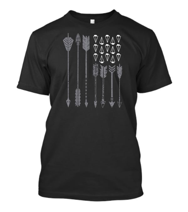 USA American Flag Archery Silver Arrows T-Shirt