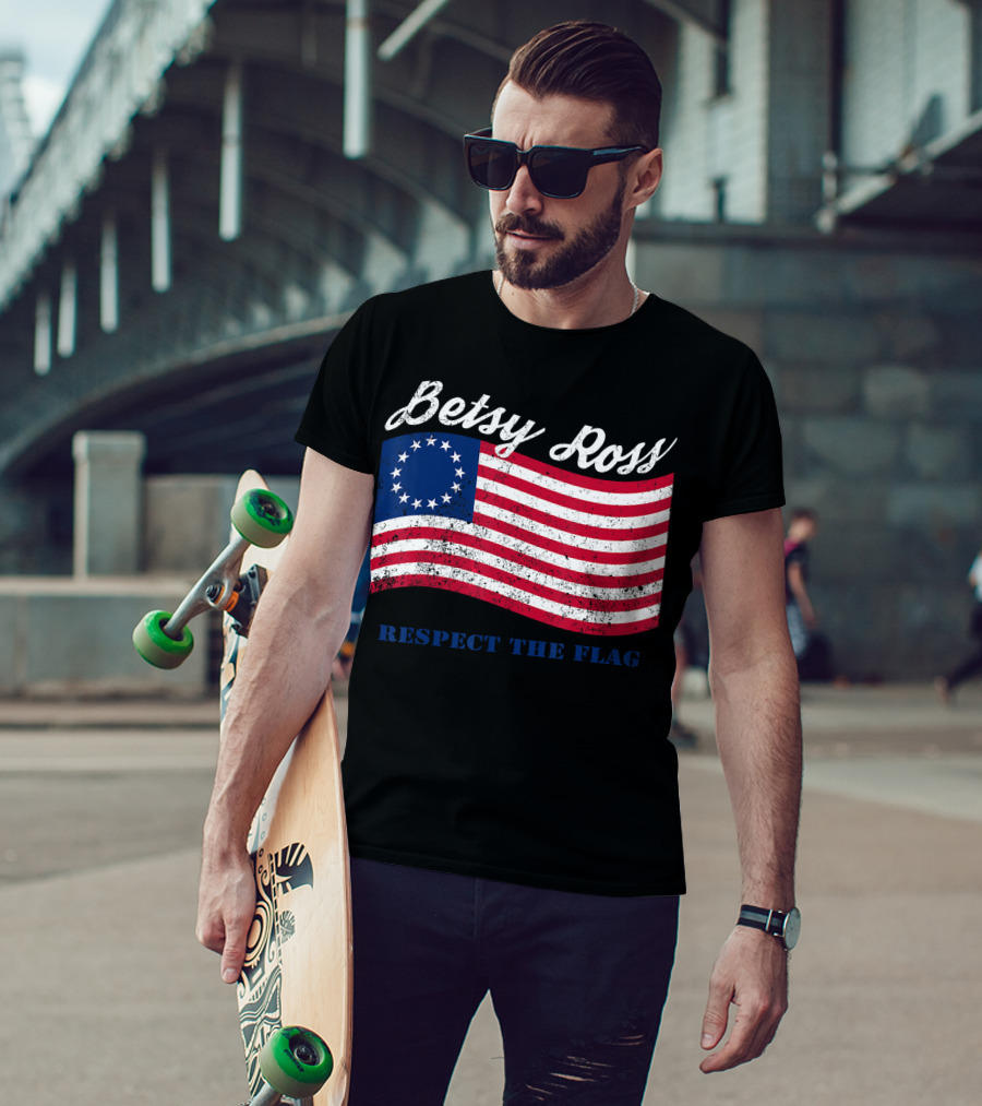 Betsy Ross Vintage American Flag Respect The Flag T-Shirt