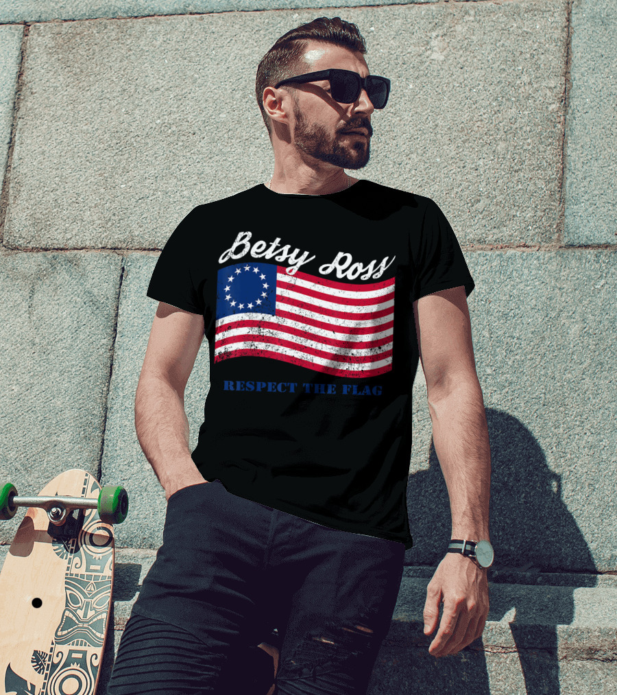 Betsy Ross Vintage American Flag Respect The Flag T-Shirt