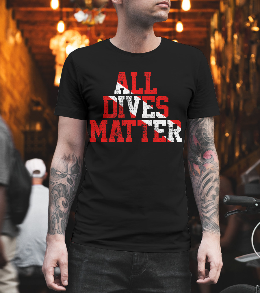 Vintage All Dives Matter Diving Diver Sta Red And White Dive Flag T-Shirt