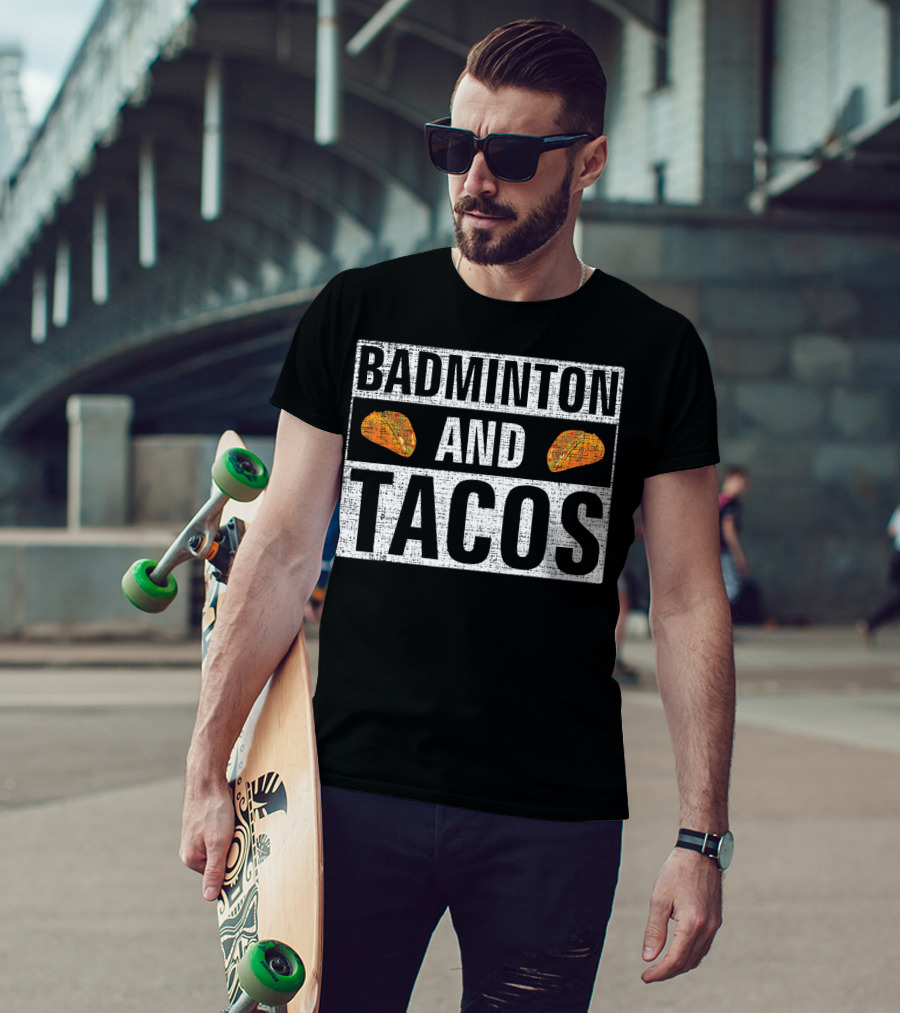 Badminton And Tacos Vintage Style Retro Vibes T-Shirt