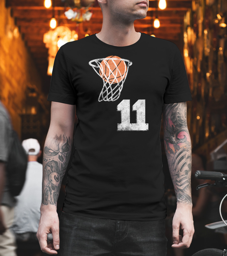 Basketball Hoop Swish Number 11 T-Shirt