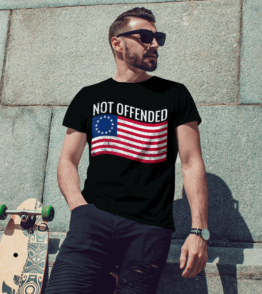 Not Offended Vintage Betsy Ross American Flag T-Shirt