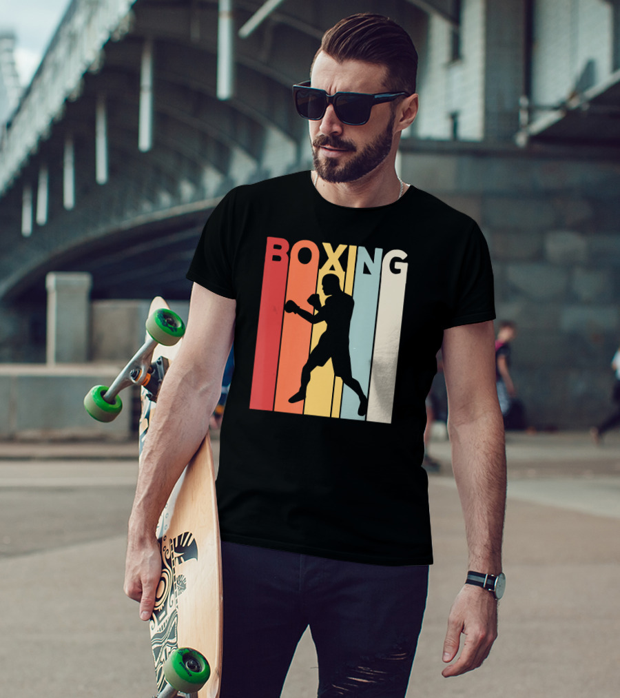 Vintage Boxing Boxer Silhouette Retro Sport Fight T-Shirt