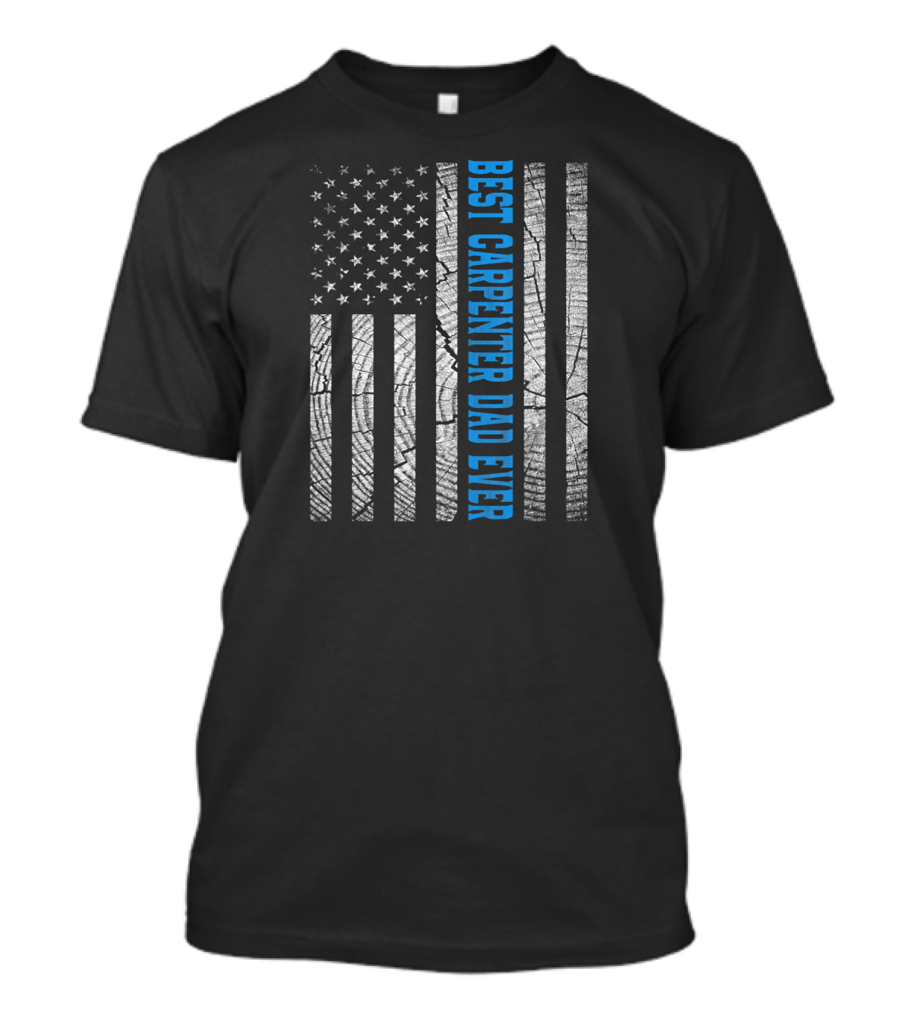 Best Carpenter Dad Ever Vintage Flag Wood Texture T-Shirt