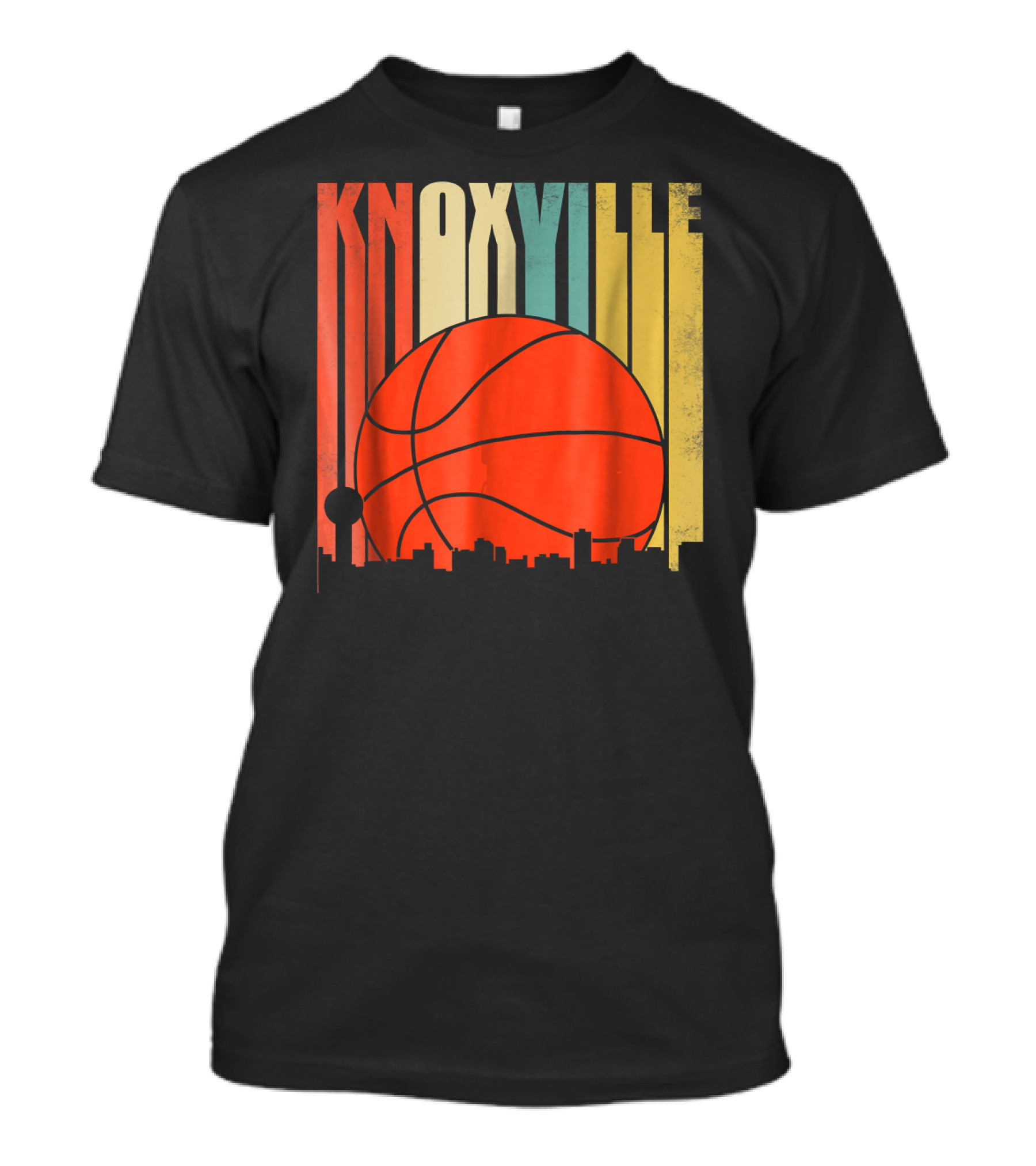 Knoxville Basketball Vintage Tennessee Skyline Sunset T-Shirt
