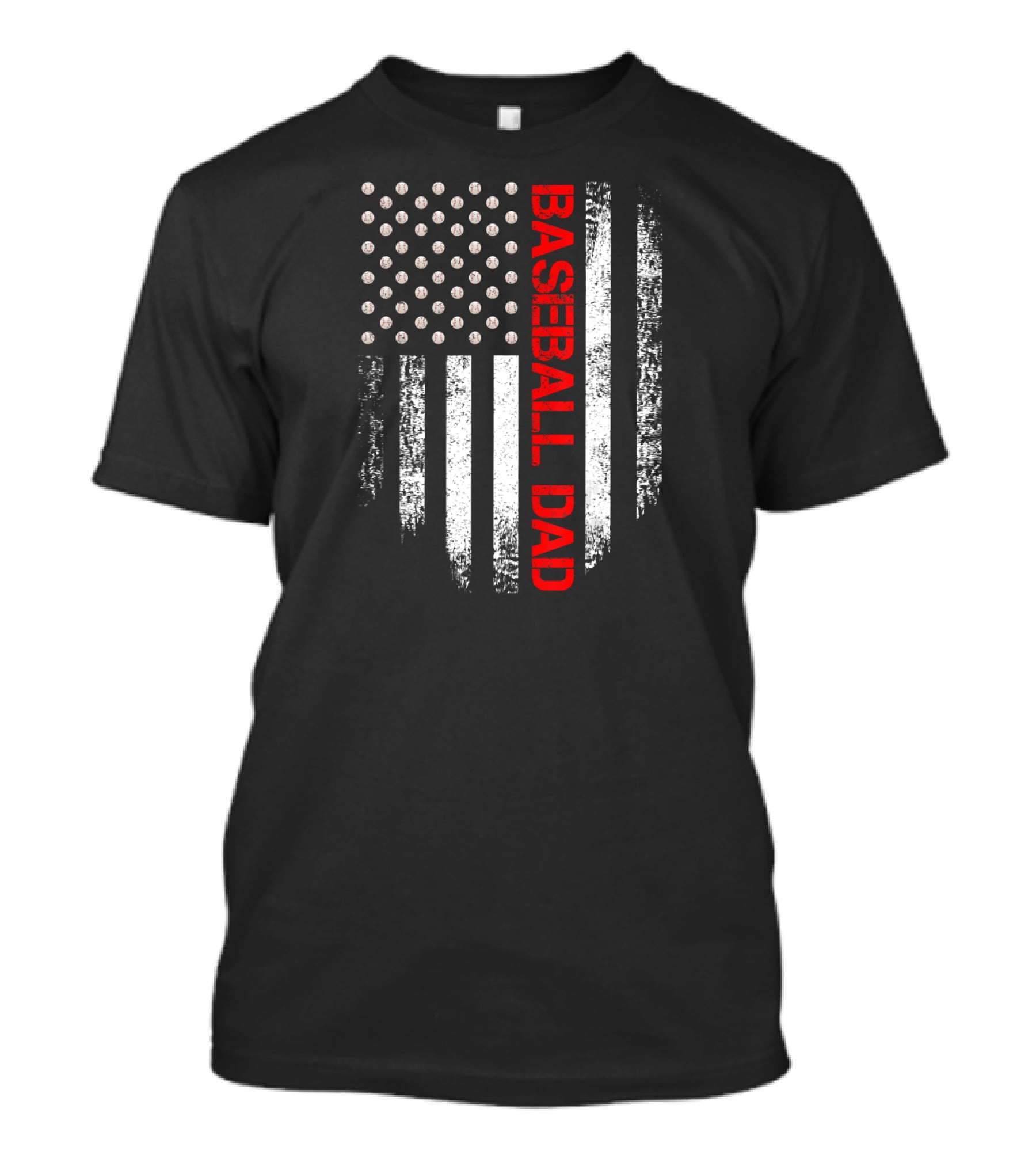 Vintage USA Flag Proud Baseball Dad Patriotic T-Shirt