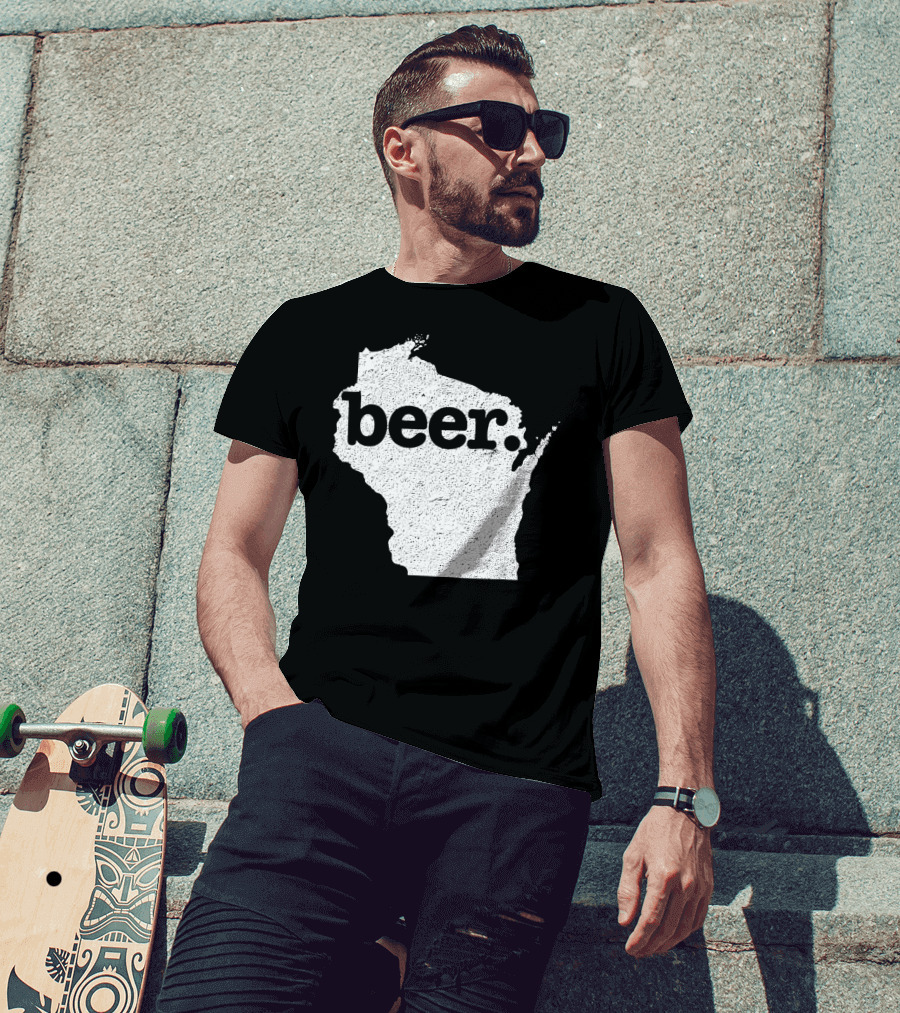 Wisconsin Beer State Love Map T-Shirt