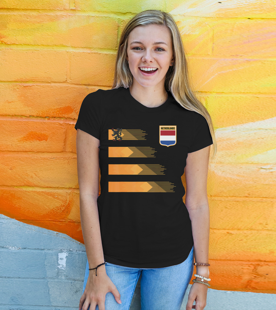 Women Men Netherlands Soccer Holla Lion Crest T-Shirt