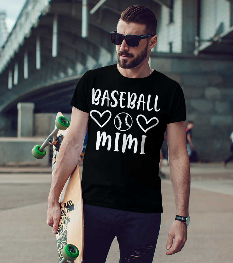 Baseball Mimi Heart Graphic Team Gra T-Shirt