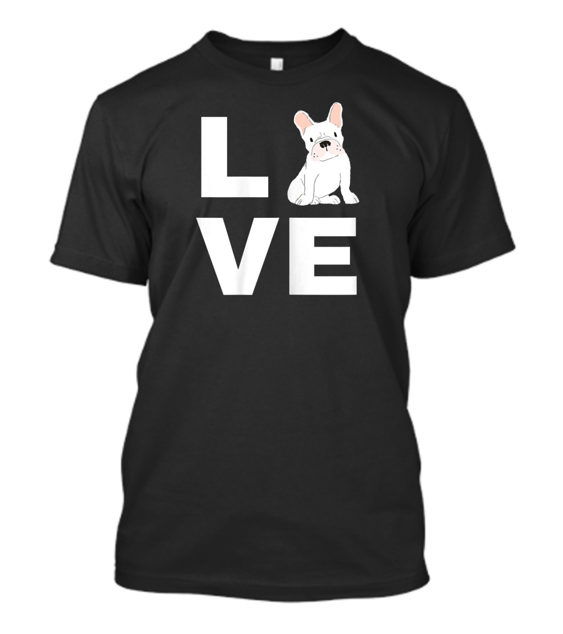 Love My Frenchie French Bulldog LVE With Cute Dog Image T-Shirt