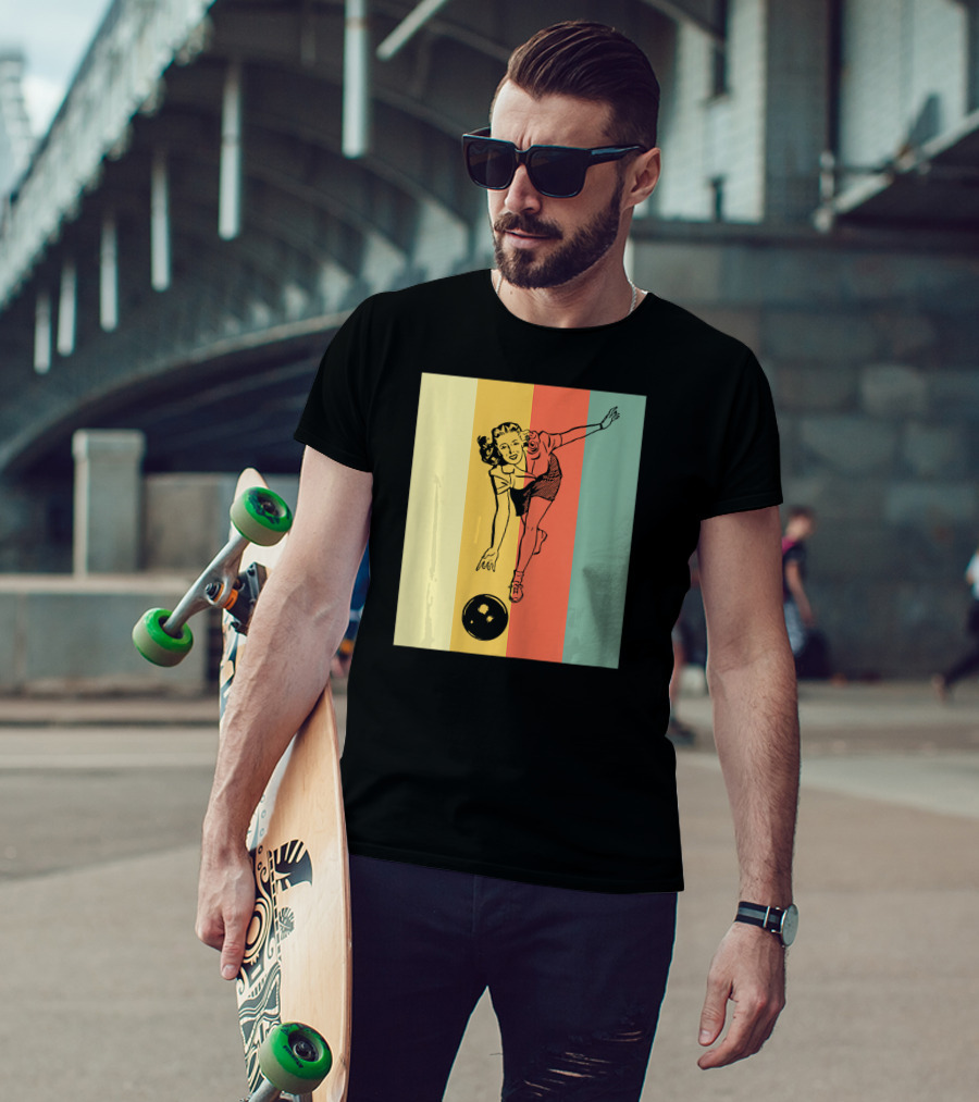 Vintage Bowling Bowlin Retro Style Bowler T-Shirt