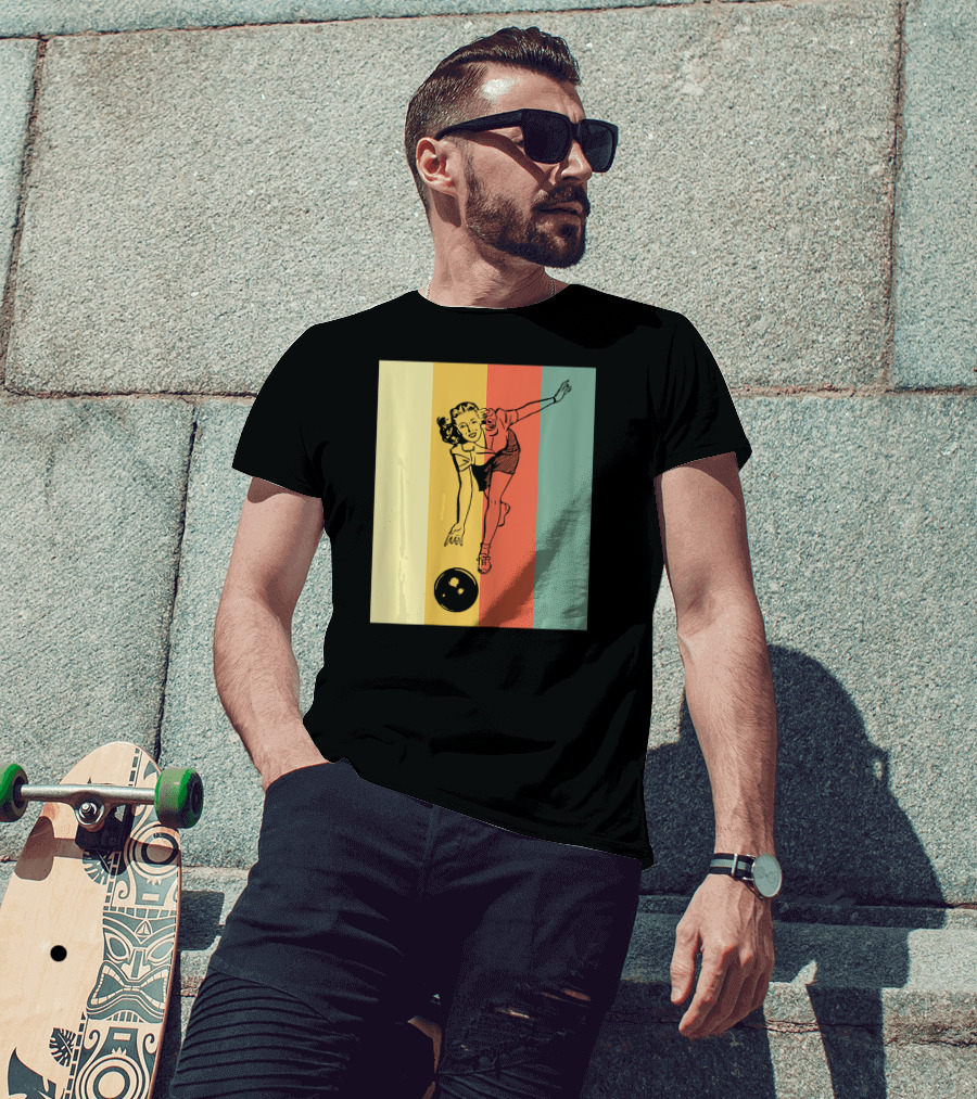 Vintage Bowling Bowlin Retro Style Bowler T-Shirt