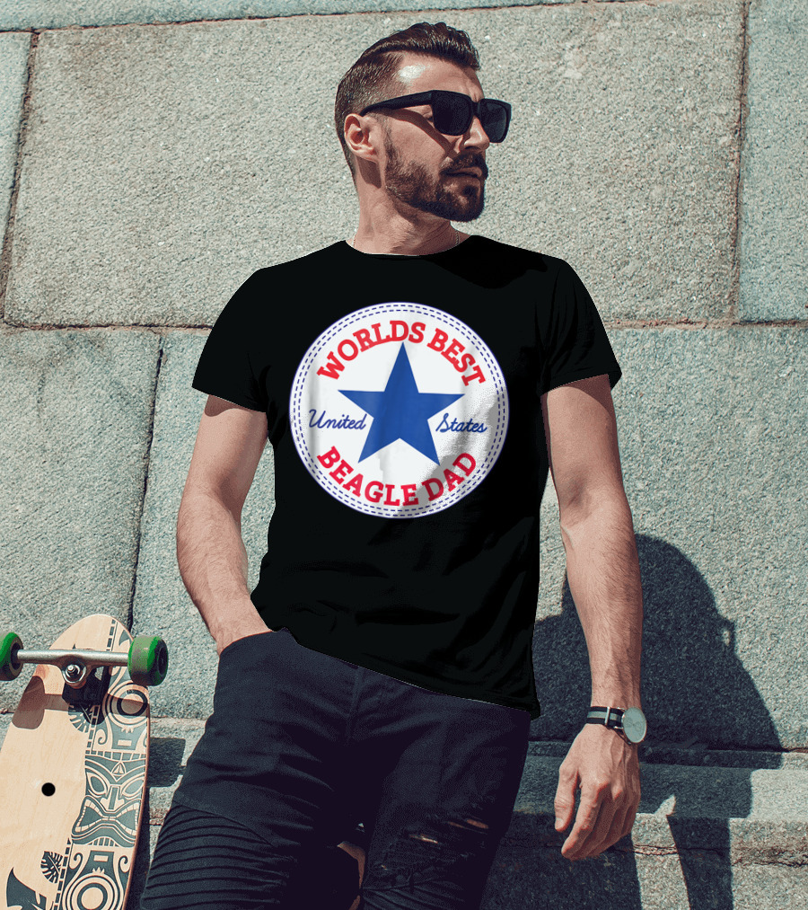 Worlds Best Beagle Dad United States Star T-Shirt