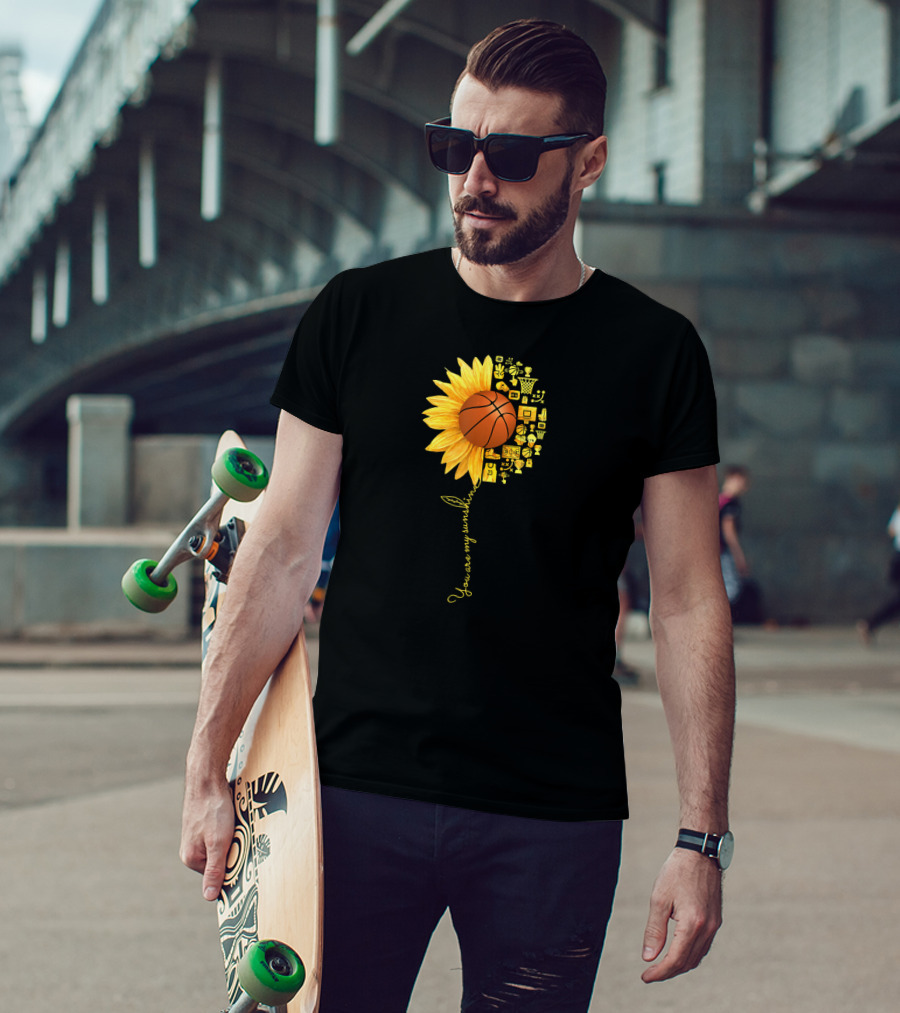 You Are My Sunshine Sunflower Basketball Trophy Icons T-Shirt