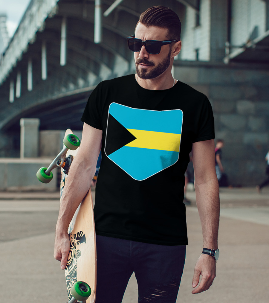The Bahamas Flag Pocket Design With Bahami Branding T-Shirt