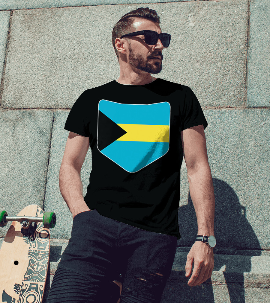 The Bahamas Flag Pocket Design With Bahami Branding T-Shirt