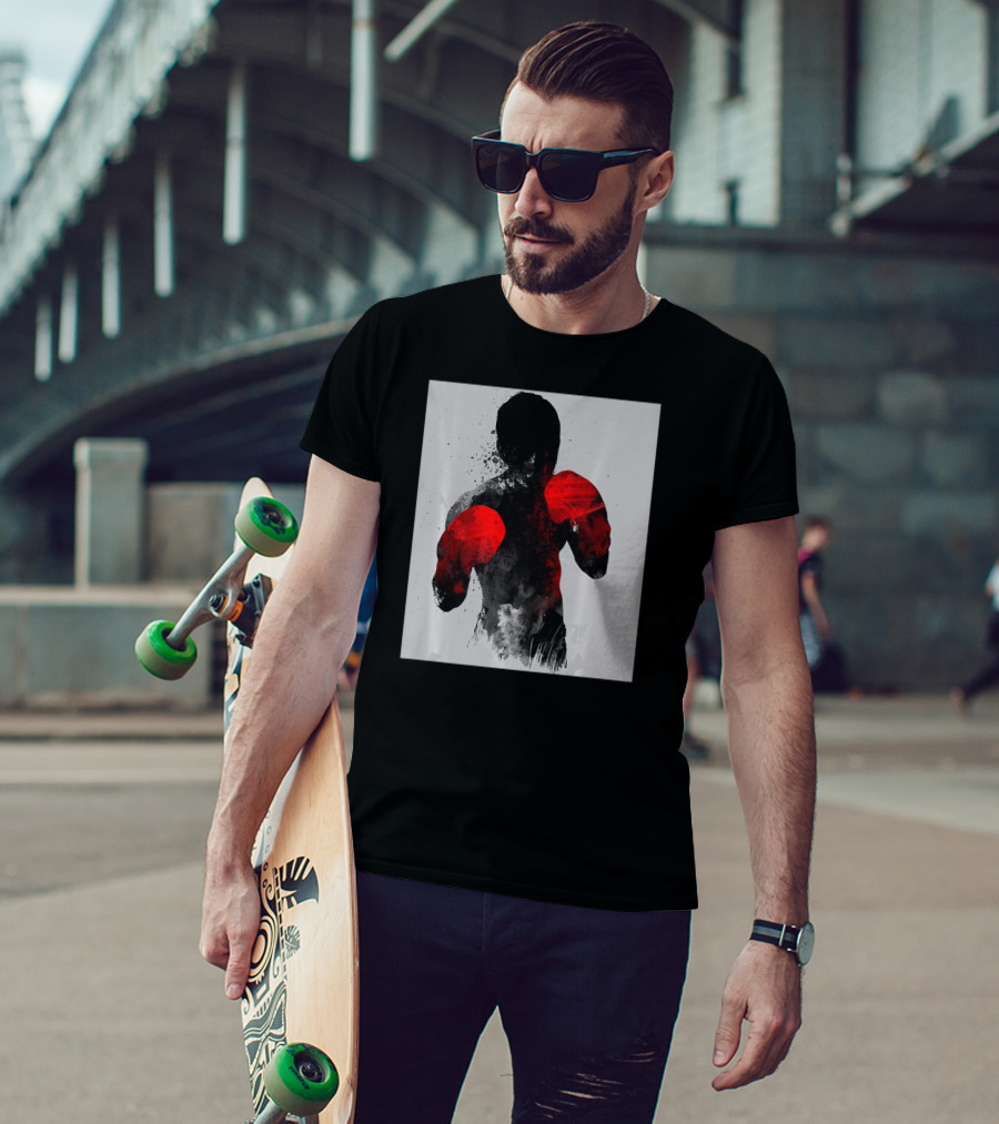 Striker Boxing Muay Thai Kickboxing MMA Red Gloves Fighter T-Shirt