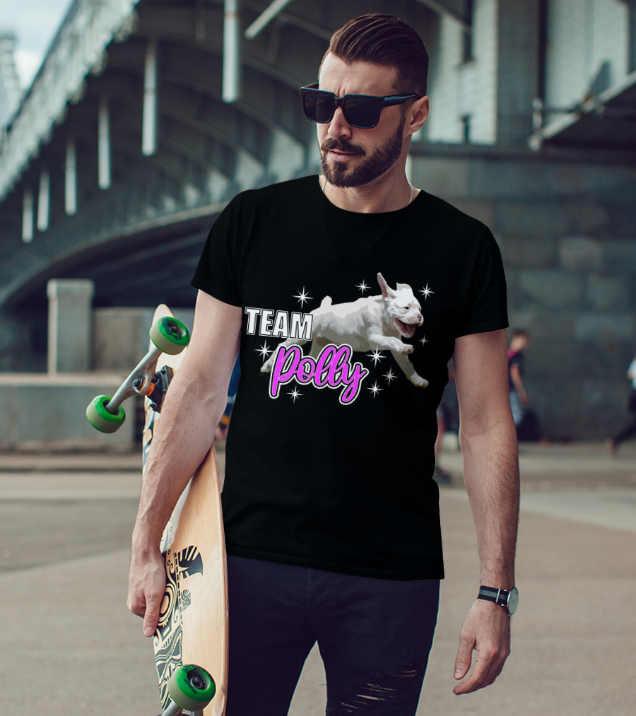 Team Polly Joyful Running Puppy With Stars T-Shirt