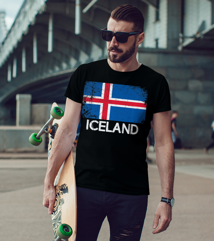 Icelandic Flag Vintage Iceland T-Shirt