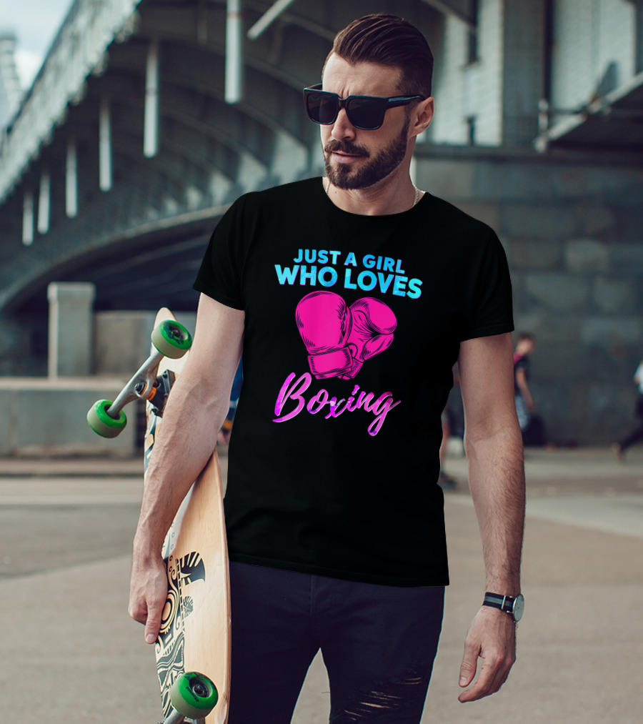 Just A Girl Who Loves Boxing Boxing Gloves T-Shirt