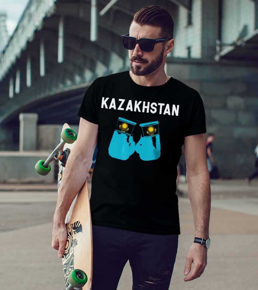 Kazakhstan Kazakh Boxing Gloves With National Emblem T-Shirt