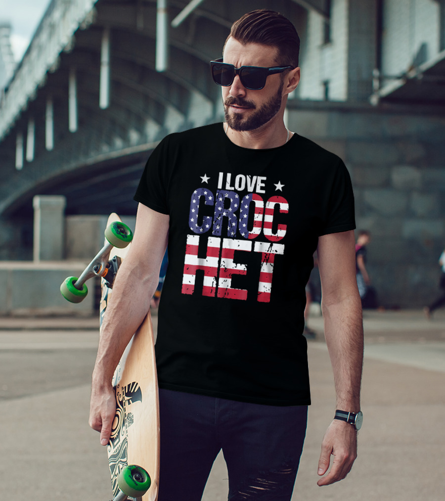 I Love American Crochet Crocheter Crochet Love T-Shirt