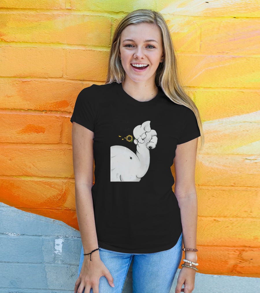 Elephant You Are My Sunshine With Flower And Baby Elephant Hugging T-Shirt