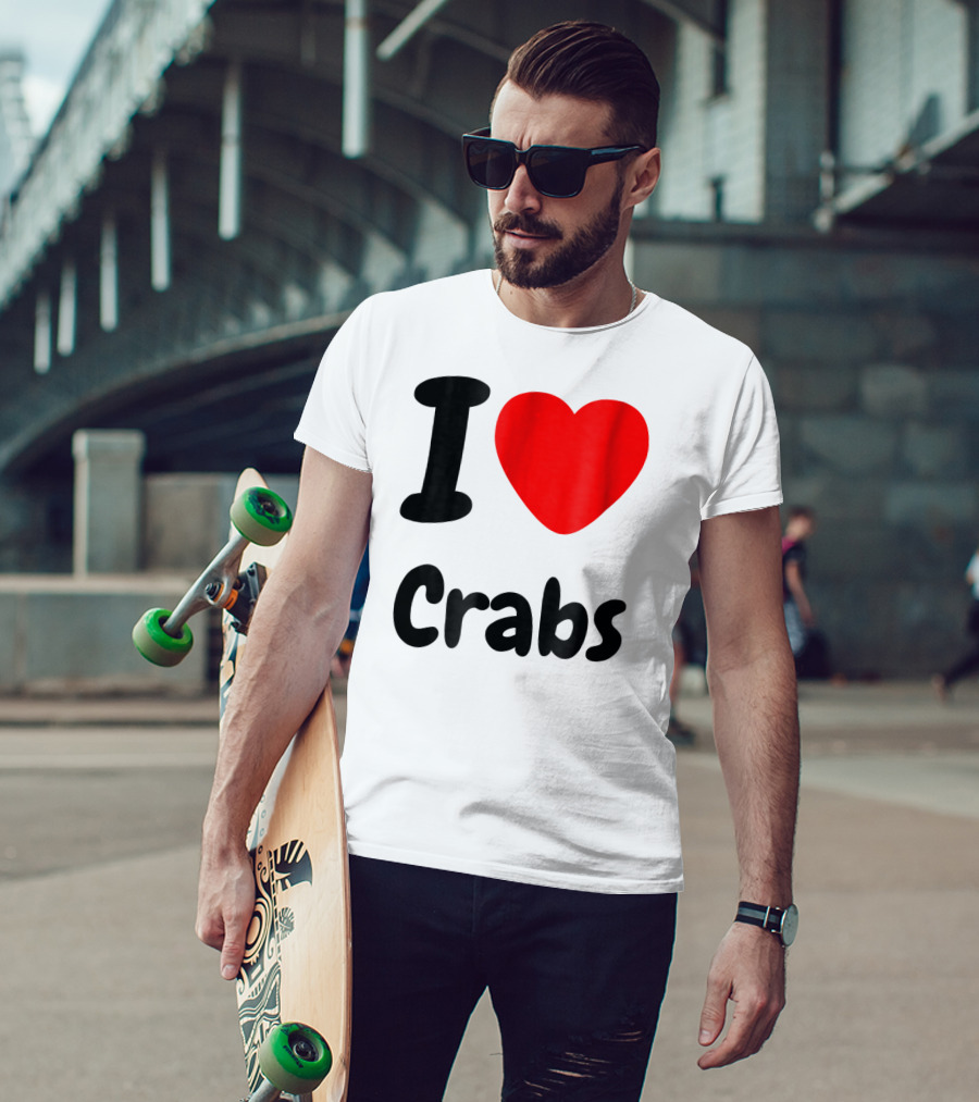 I Love Crabs Heart <3 Funny Crab T-Shirt