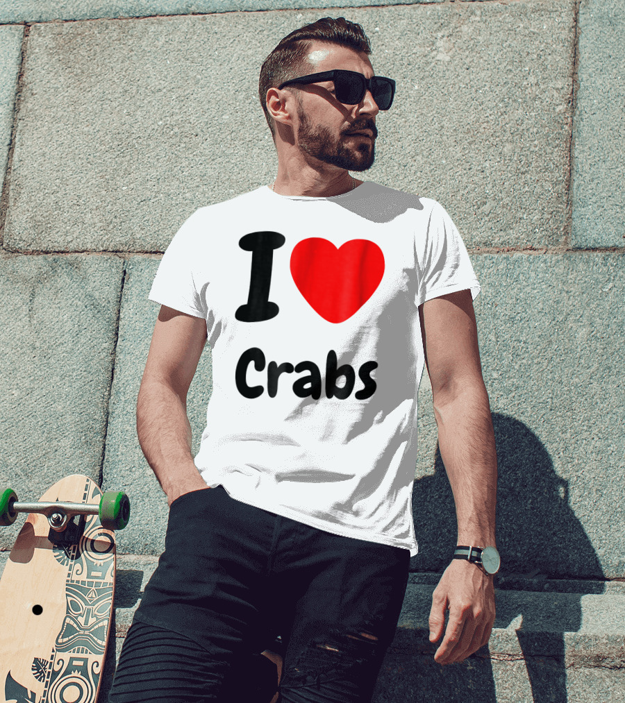 I Love Crabs Heart <3 Funny Crab T-Shirt