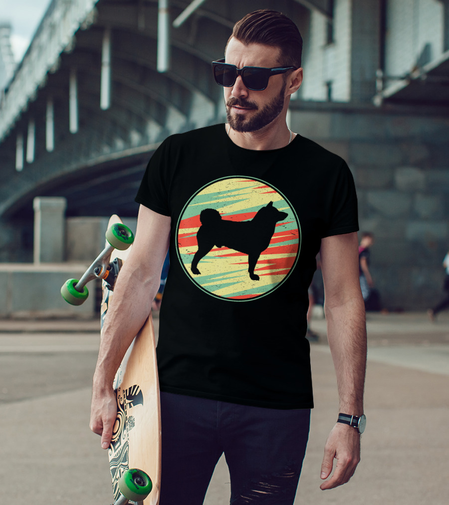 Akita Retro Vintage Silhouette Cute Do Circle T-Shirt
