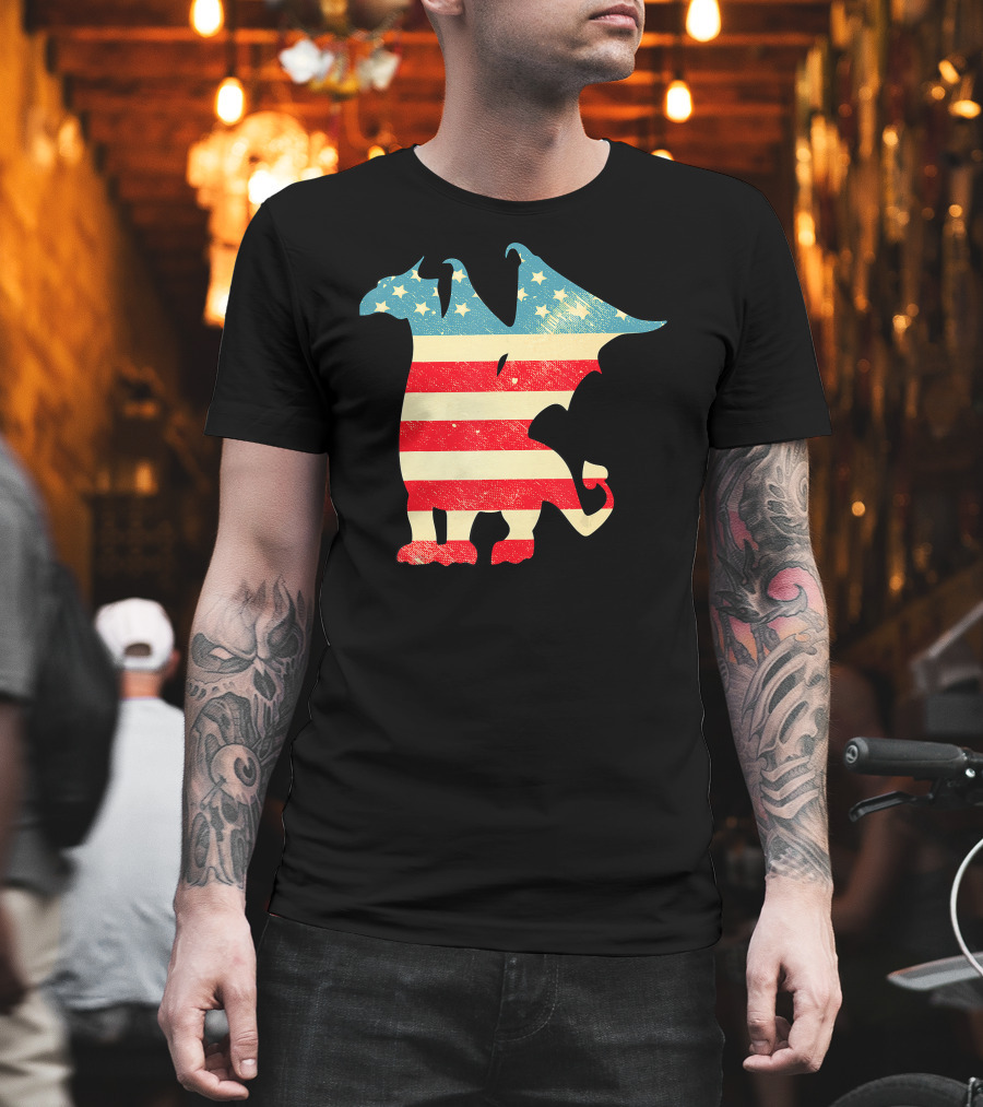 American Flag Vintage Dragon T-Shirt