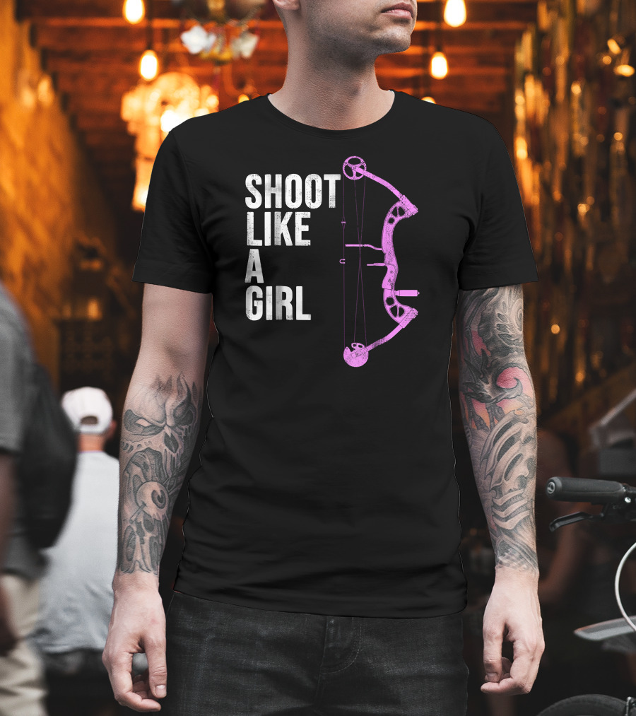 Shoot Like A Girl Archery Bow T-Shirt