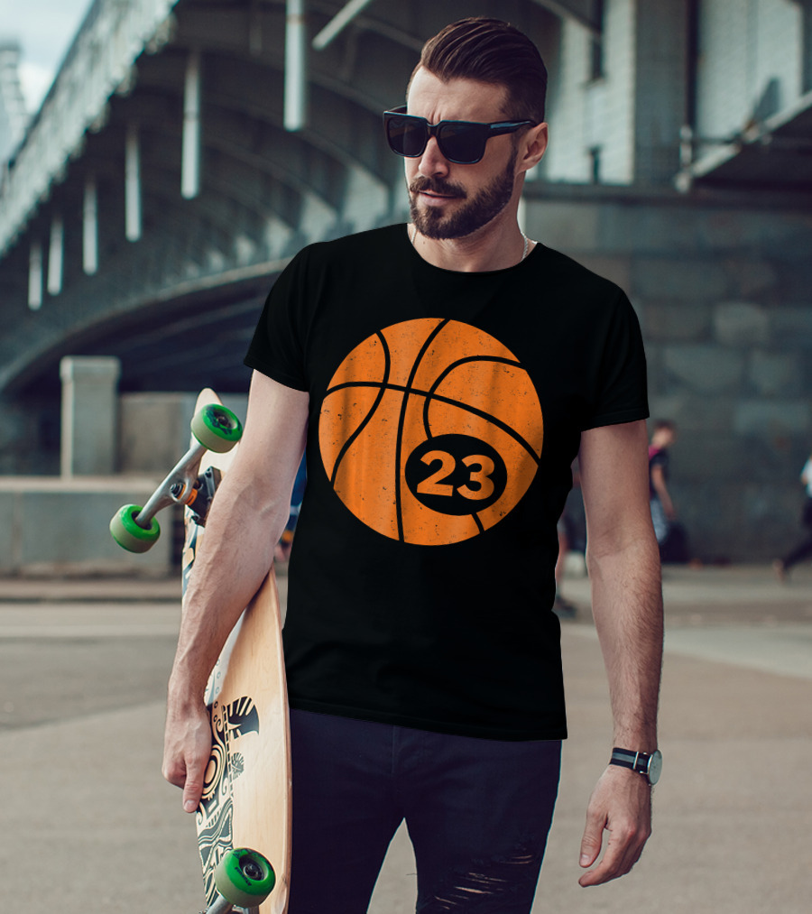 Basketball Player Jersey Number 23 Graphic Ball T-Shirt