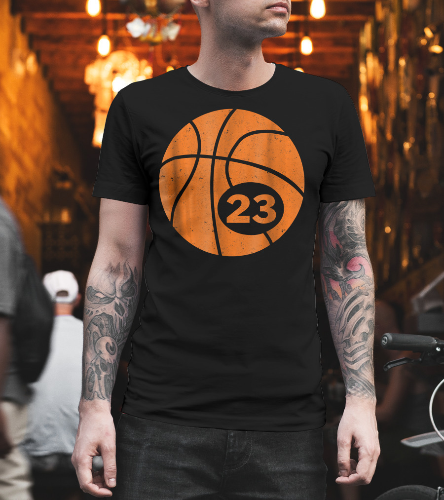 Basketball Player Jersey Number 23 Graphic Ball T-Shirt