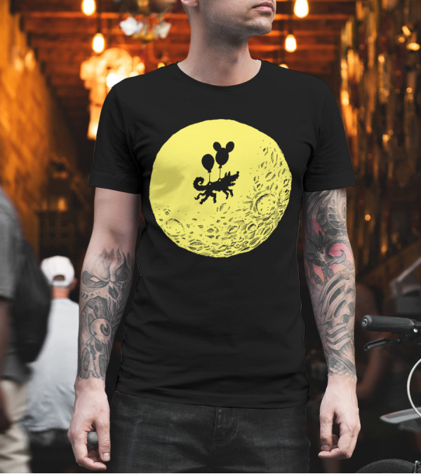 Dog on the Moon with Balloons Floating in Space T-Shirt Dog on the Moon with Balloons Floating in Space T-Shirt