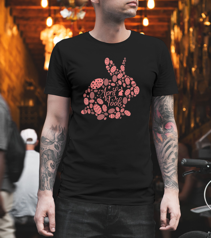 April Fools Bunny Silhouette With Easter Egg T-Shirt