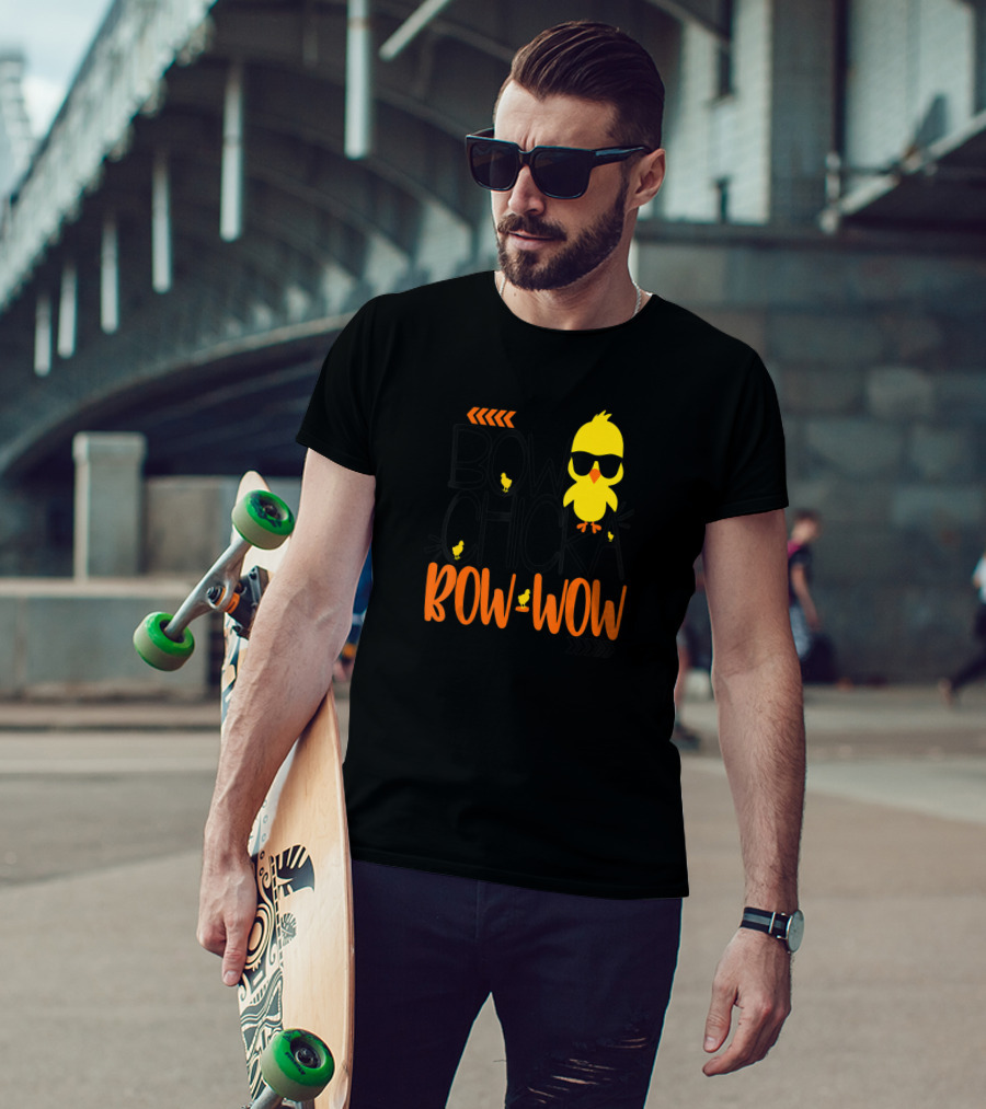 Bow Chicka Bow Wow Flirty Chick Sunglasses Easter Fun T-Shirt