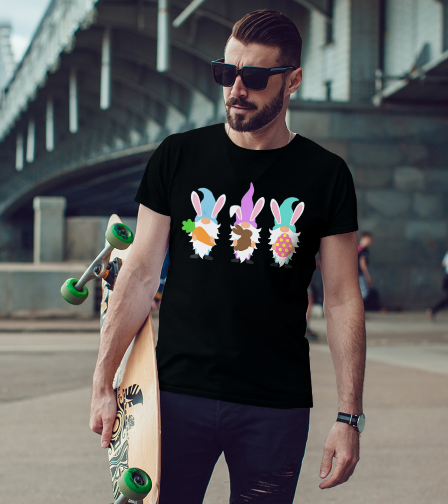Easter Gnomes Bunny Ears Carrot Chocolate Egg Hunting T-Shirt