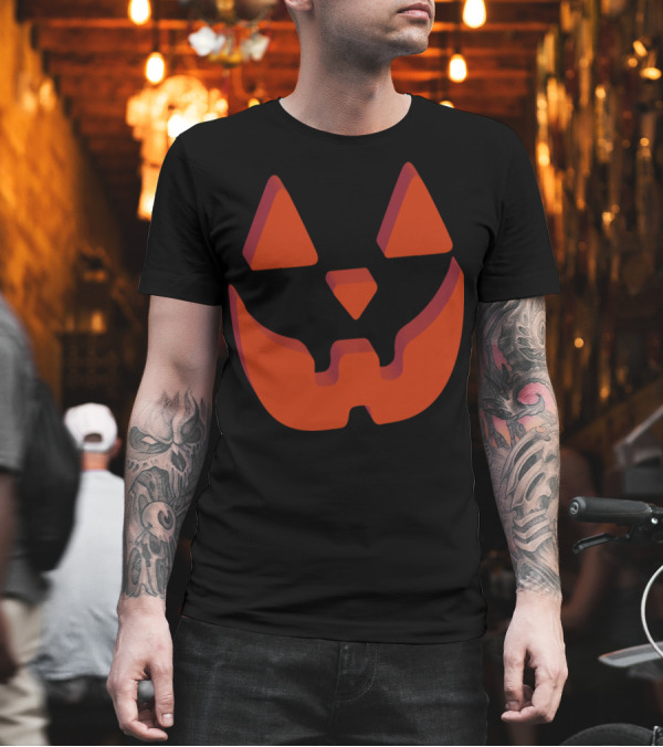 Halloween Grin Pumpkin Cat Scary Face T-Shirt Halloween Grin Pumpkin Cat Scary Face T-Shirt