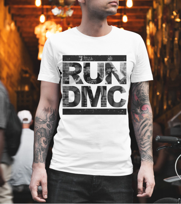 Run DMC Black and White Portrait 46 T-Shirt Run DMC Black and White Portrait 46 T-Shirt