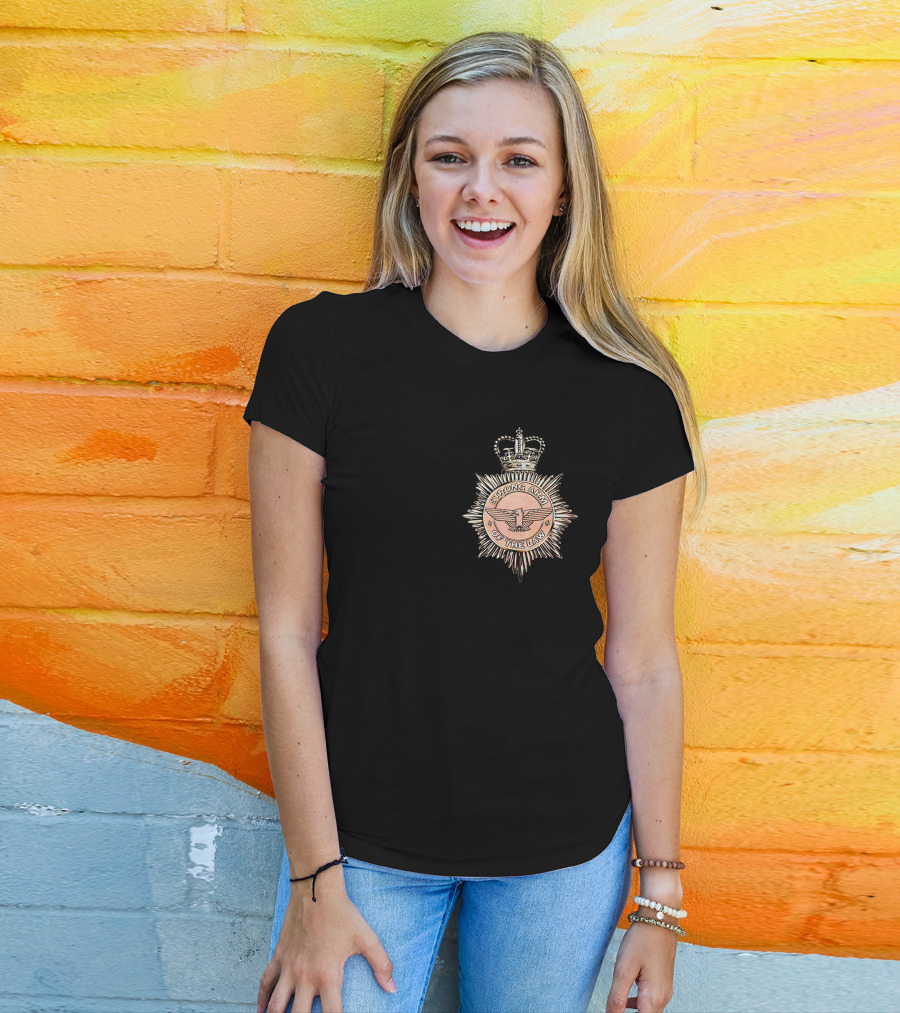 Saxon Strong Arm Of The Law Badge With Crown And Eagle Emblem T-Shirt