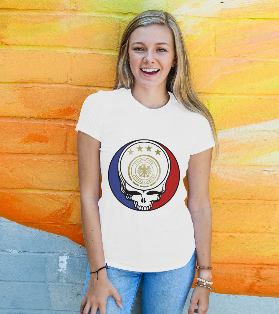 Germany Football Team Deutscher Fussball-Bund Grateful Dead Skull T-Shirt