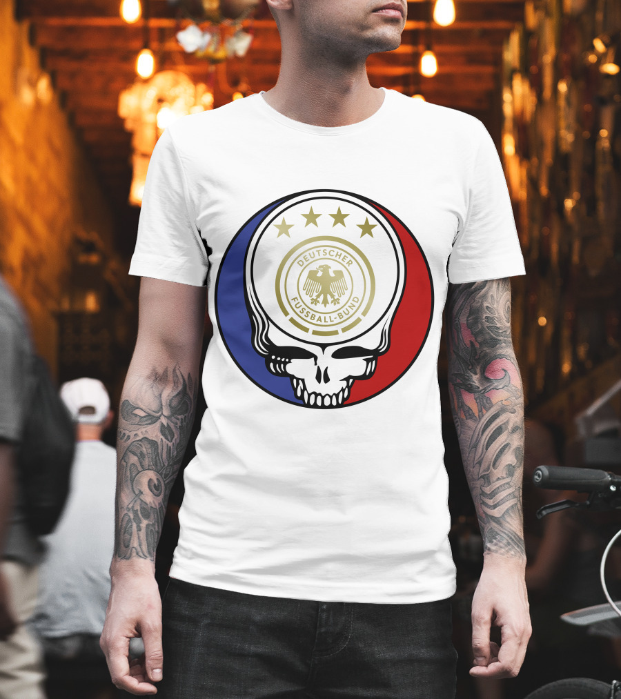 Germany Football Team Deutscher Fussball-Bund Grateful Dead Skull T-Shirt